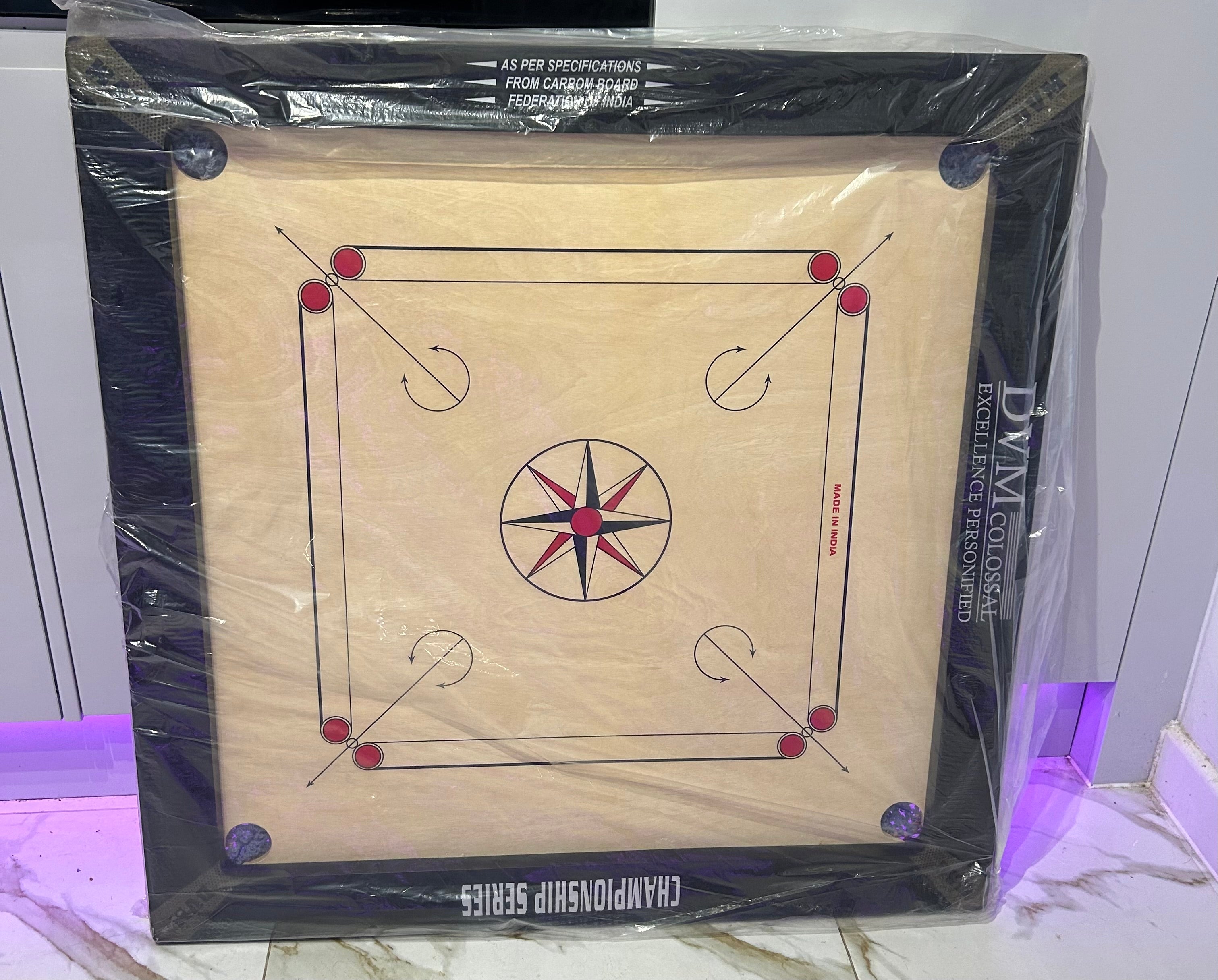 DVM Carrom Board Set with Coins & Striker 3 Inch -12 mm Ply  | 89cm  -35 Inches