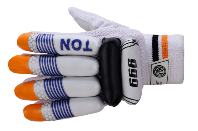 TON 999 Batting Gloves for Youth | Full Leather Palm, Durable Cricket Glove - RH