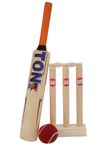 TON Mini Cricket Set | Kids Indoor Outdoor Sports Equipment with Bat, Ball and Stumps, Portable Play Combo