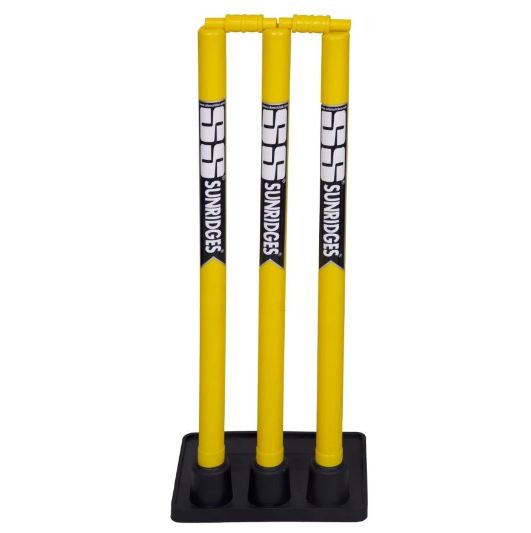 TON Plastic Cricket Stumps Set | 3 Stumps with Heavy Rubber Base | Durable Weather-Resistant Wicket Set for Practice & Matches