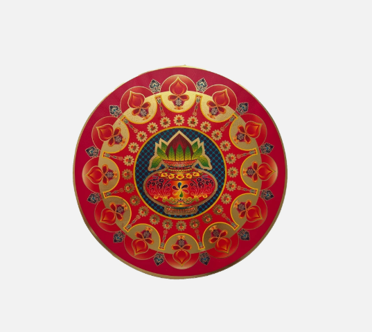 Hindu Diwali Auspicious Rangoli Art Square Sticker Holographic Fleck Approx 25cm