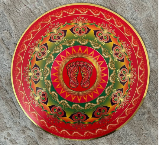 Beautiful Holographic Rangoli Round Indian Mandala Sticker | 35cm | Premium