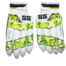 SS Cricket Batting Gloves - Match | Adult | Men | White and Green | Pair