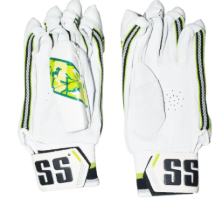 SS Cricket Batting Gloves - Match | Adult | Men | White and Green | Pair