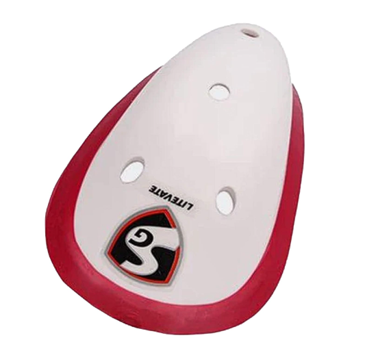 Cricket L Guard | Abdominal Pad - SG Litevate | Red and White | Adult | 185 mm