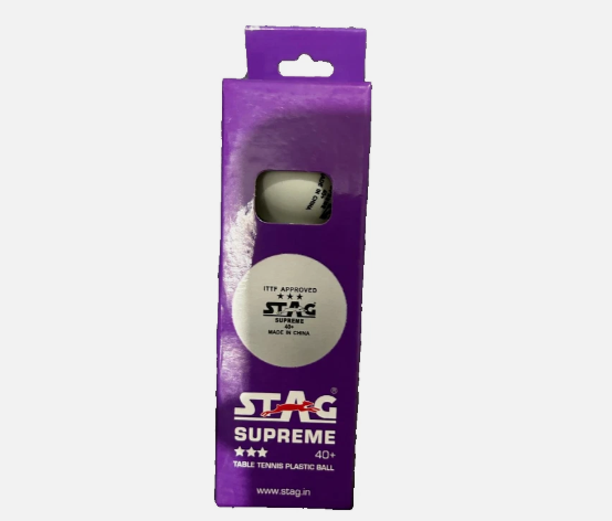 Table Tennis Balls - STAG SUPREME | Quantity - 1 (Pack of 3) | White | 3 Star