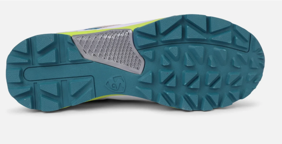 Cricket Shoes | SG CENTURY 6.0 - Sleek Design | White/Sea Green/Fluro Green
