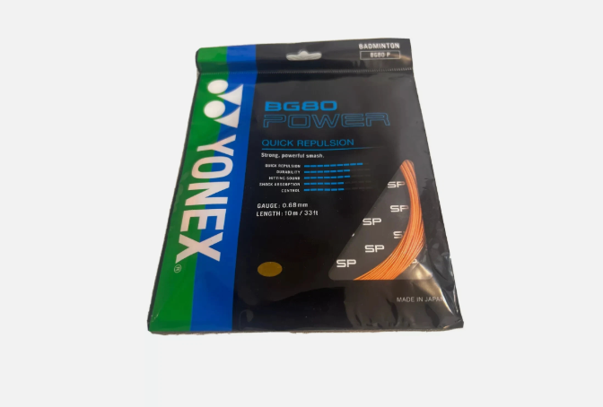 YONEX BG 80 Power Badminton String -0.68 | 10 m | Orange | Quick Repulsion