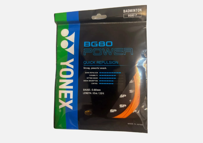 YONEX BG 80 Power Badminton String -0.68 | 10 m | Orange | Quick Repulsion