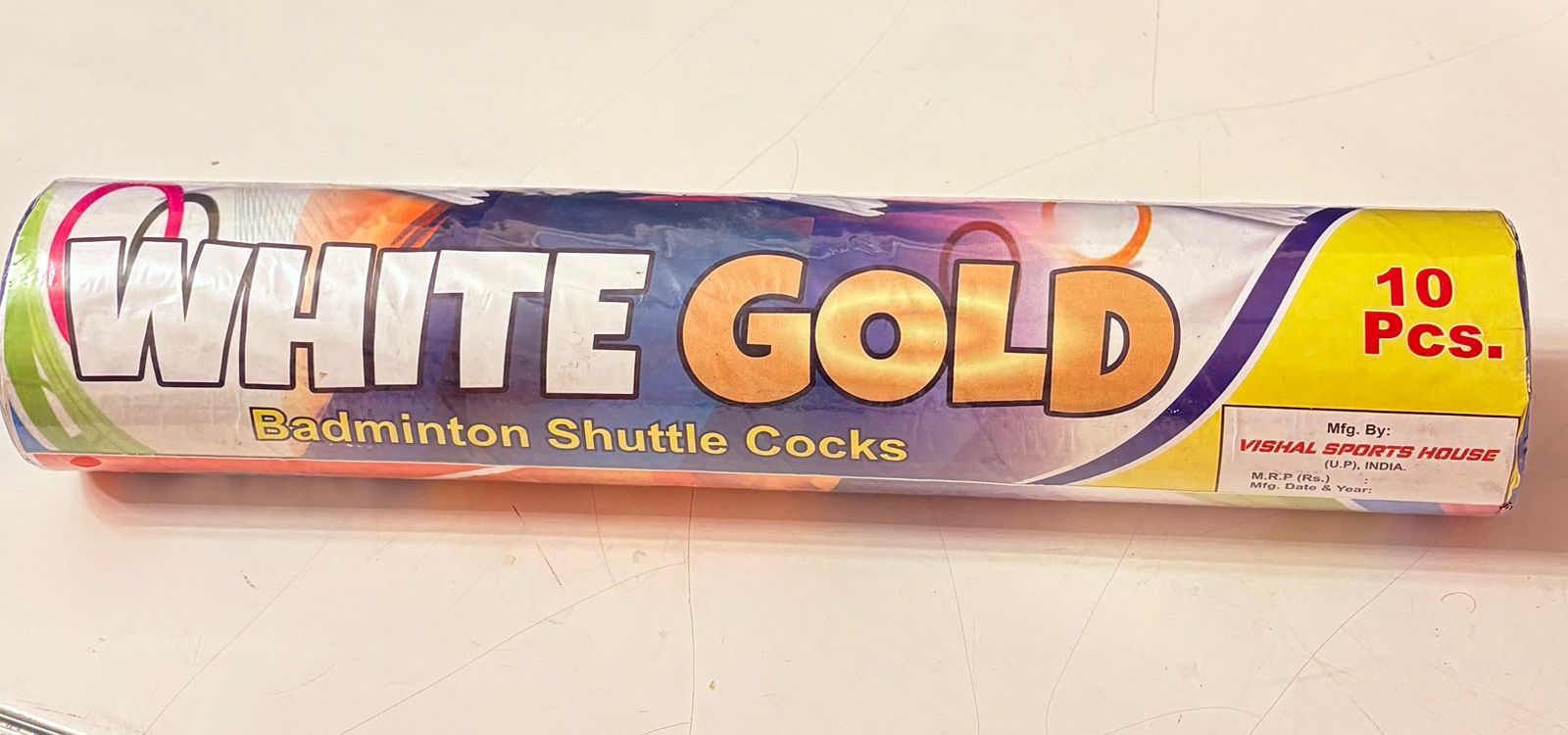 White Gold Feather Badminton Shuttle Cock Set | Smooth Flight & Durable | 10 Pcs