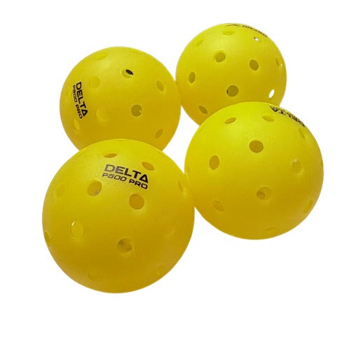 HNDRD Delta P500 PRO | Outdoor Performance Pickleballs | Set of 4 Balls (Yellow)