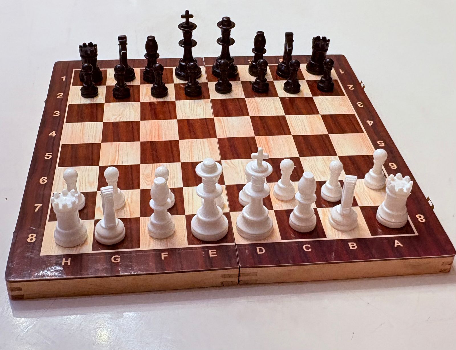 Wooden foldable Chess Board with 32 Pcs | Portable Travel Chess Set