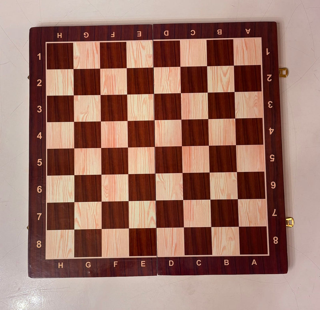 Wooden foldable Chess Board with 32 Pcs | Portable Travel Chess Set