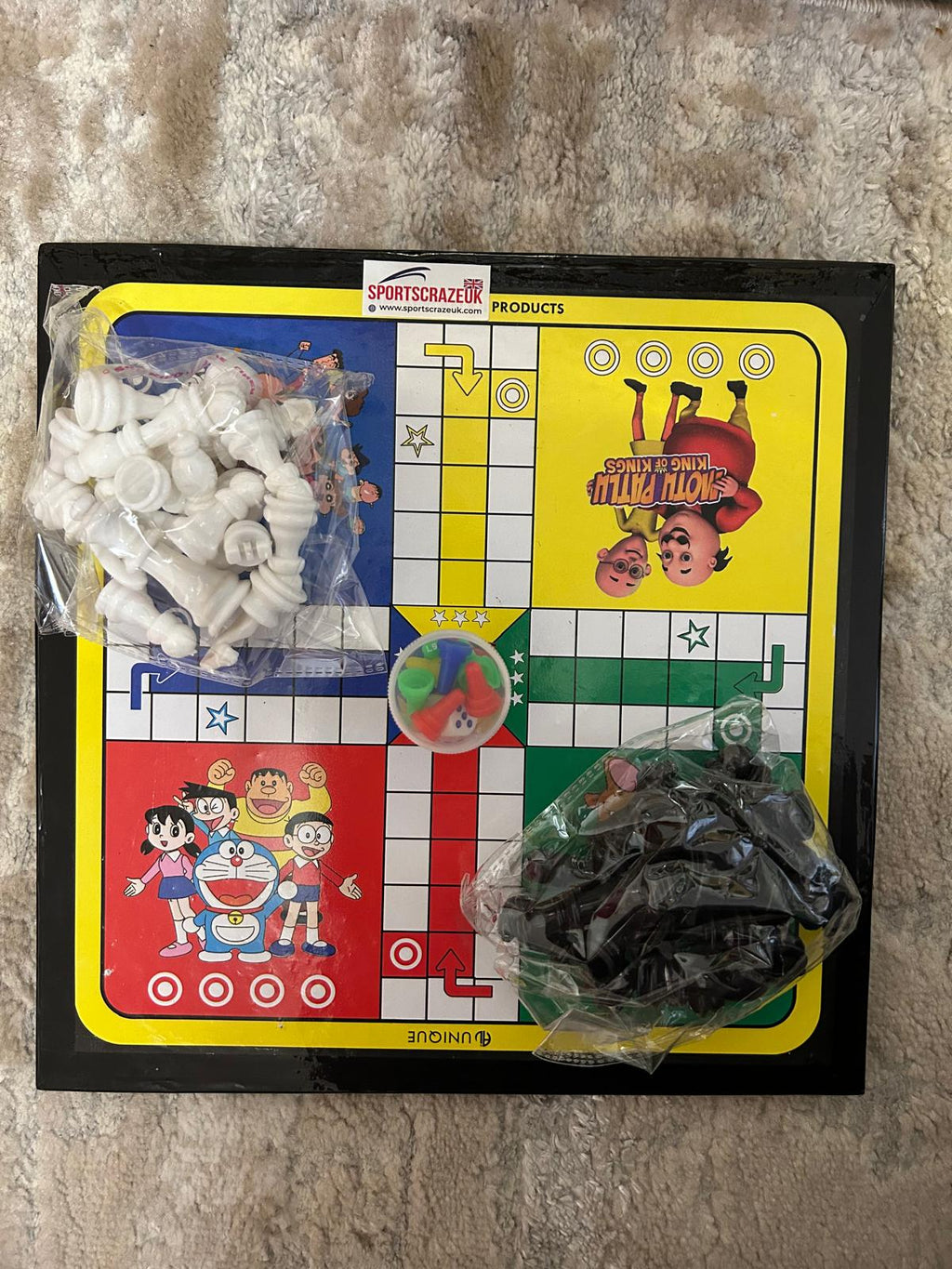 2 in 1 Ludo and Chess | Traditional Board Games Family FunLarge-40cm Medium-30cm