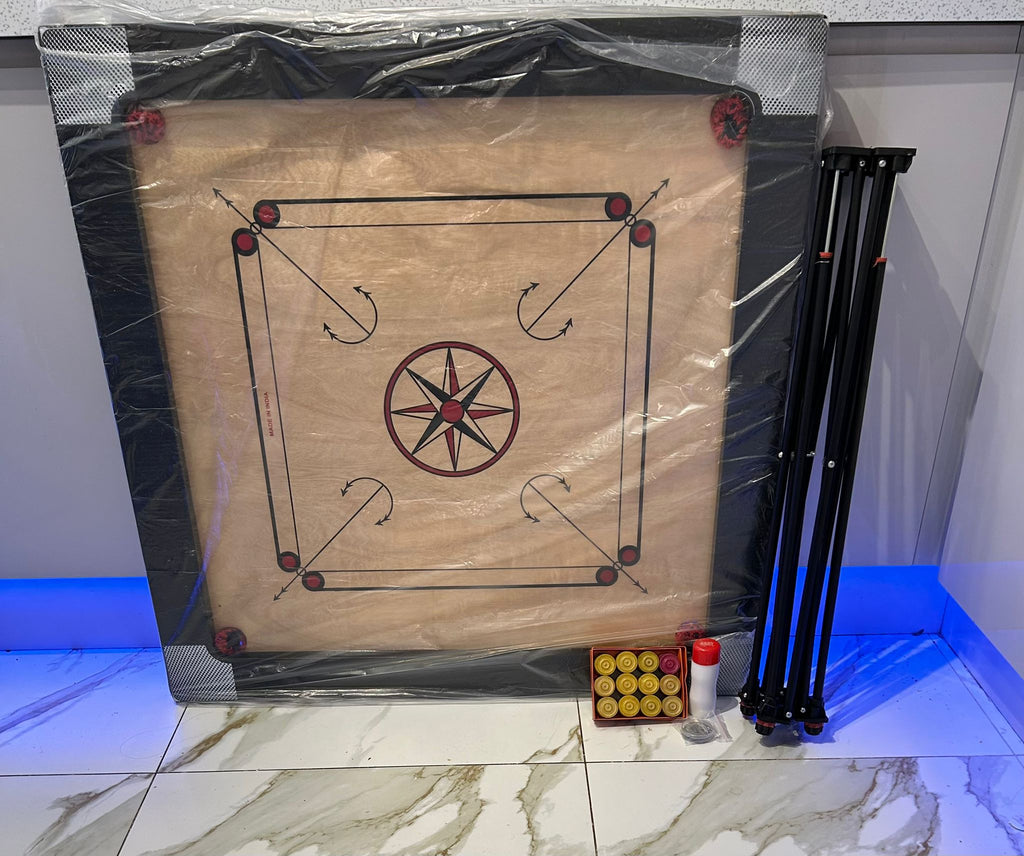 Carrom Board Set with Coins & Striker 3 Inch  | Durable Wooden Board - 89cm