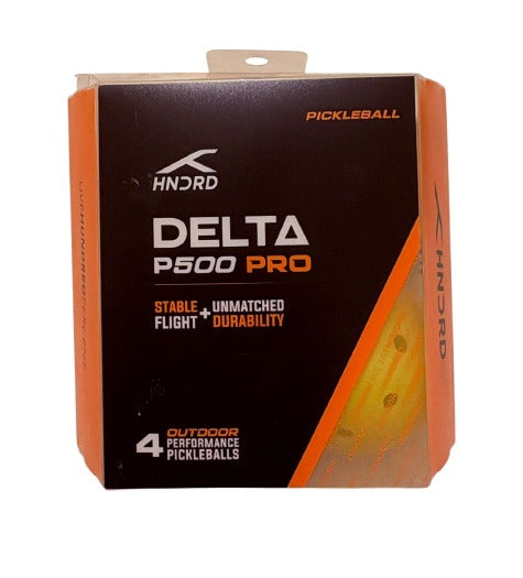 HNDRD Delta P500 PRO | Outdoor Performance Pickleballs | Set of 4 Balls (Yellow)