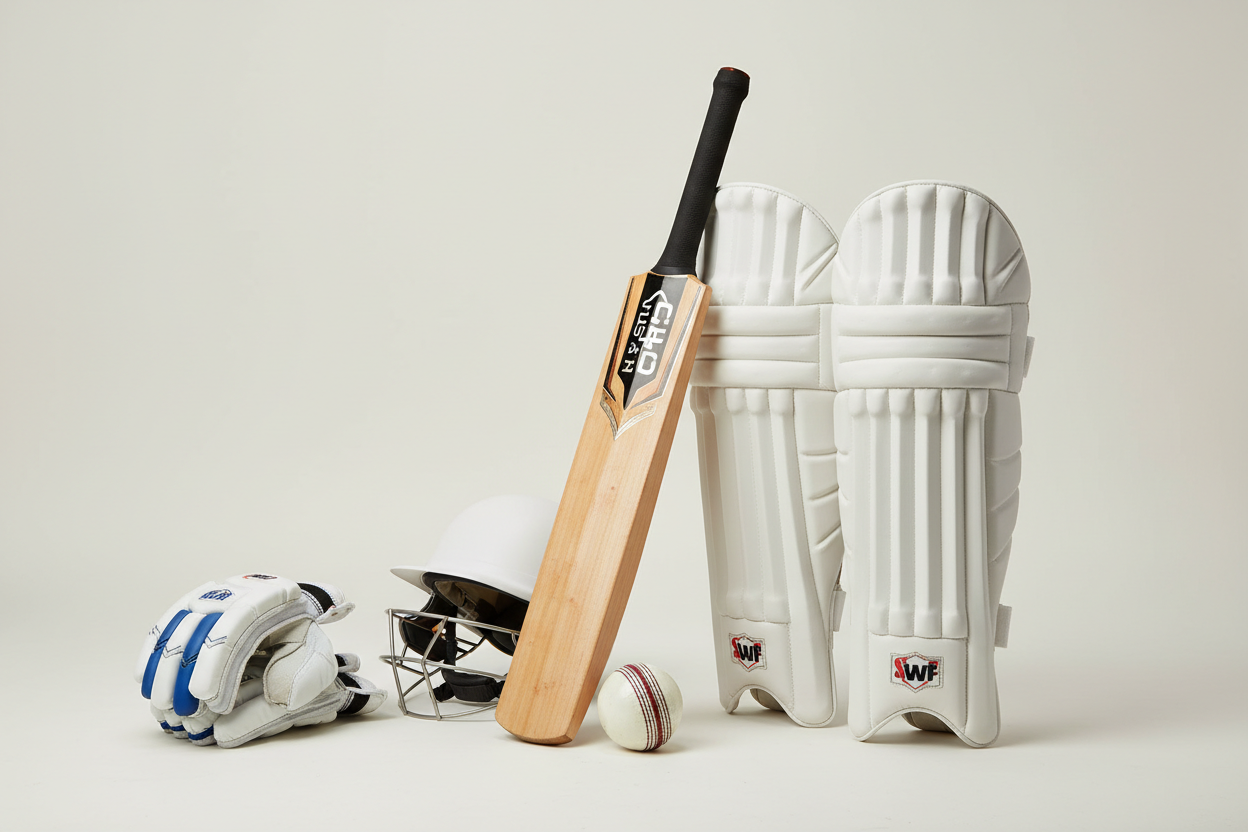 Cricket accessories product photography