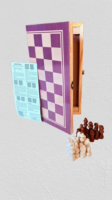 Wooden Chess Set with Handcrafted Wooden Pieces | Classic Strategy Board Game