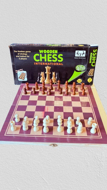 Wooden Chess Set with Handcrafted Wooden Pieces | Classic Strategy Board Game