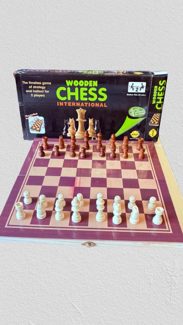Wooden Chess Set with Handcrafted Wooden Pieces | Classic Strategy Board Game